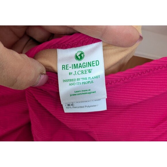 J. Crew Active Ribbed Long Sleeve One Piece Swimsuit Rash Guard Pink SZ 3X/24 - Picture 5 of 16